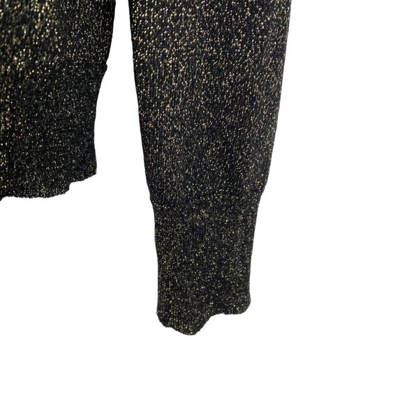 Equipment Femme‎ Light Sweater Top Black Metallic Gold Silk Blend Women's Small - Picture 4 of 8